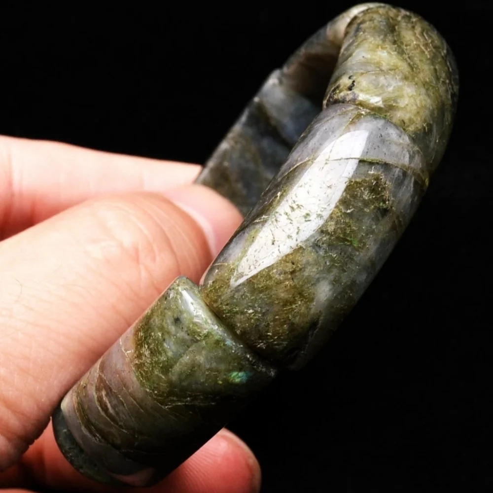 16*9*27.7mm Natural Labradorite Rainbow Light Crystal Gemstone Bracelet Unisex